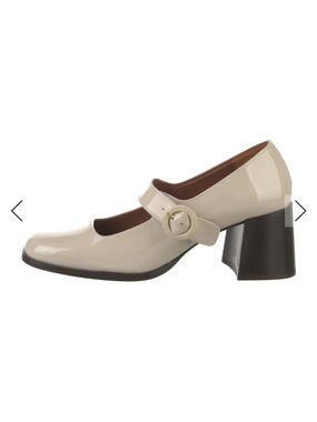 Carel Paris Cream and Brown Caren Patent Mary Janes